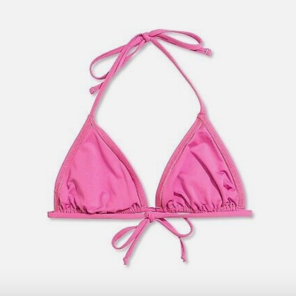LIBERTY & JUSTICE TRIANGLE BIKINI TOP - XS - PINK - BEACH, POOL, SWIM - NWT - Picture 3 of 5